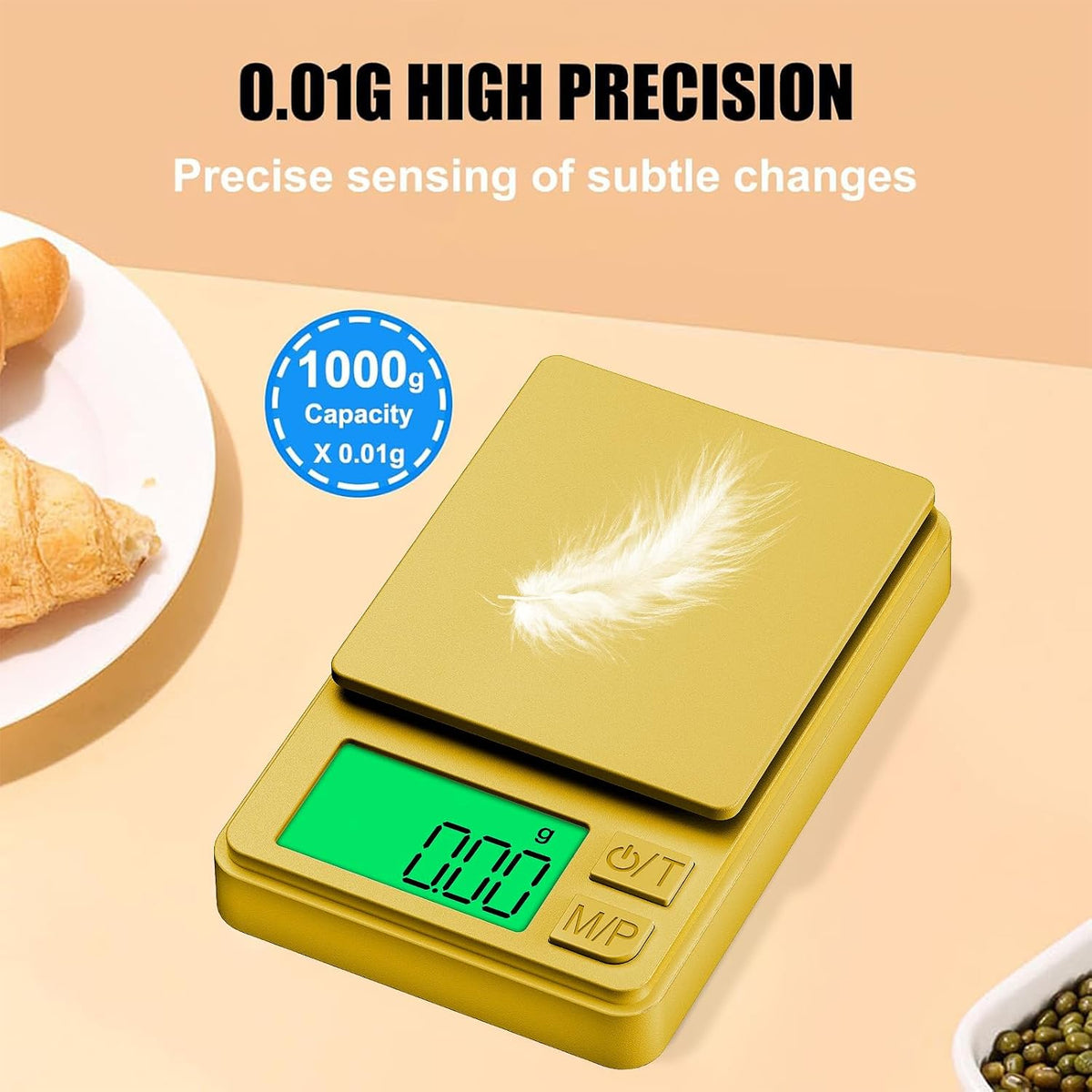 Digital Pocket Scale 1000g x 0.01g, Portable Precision Gram Scale