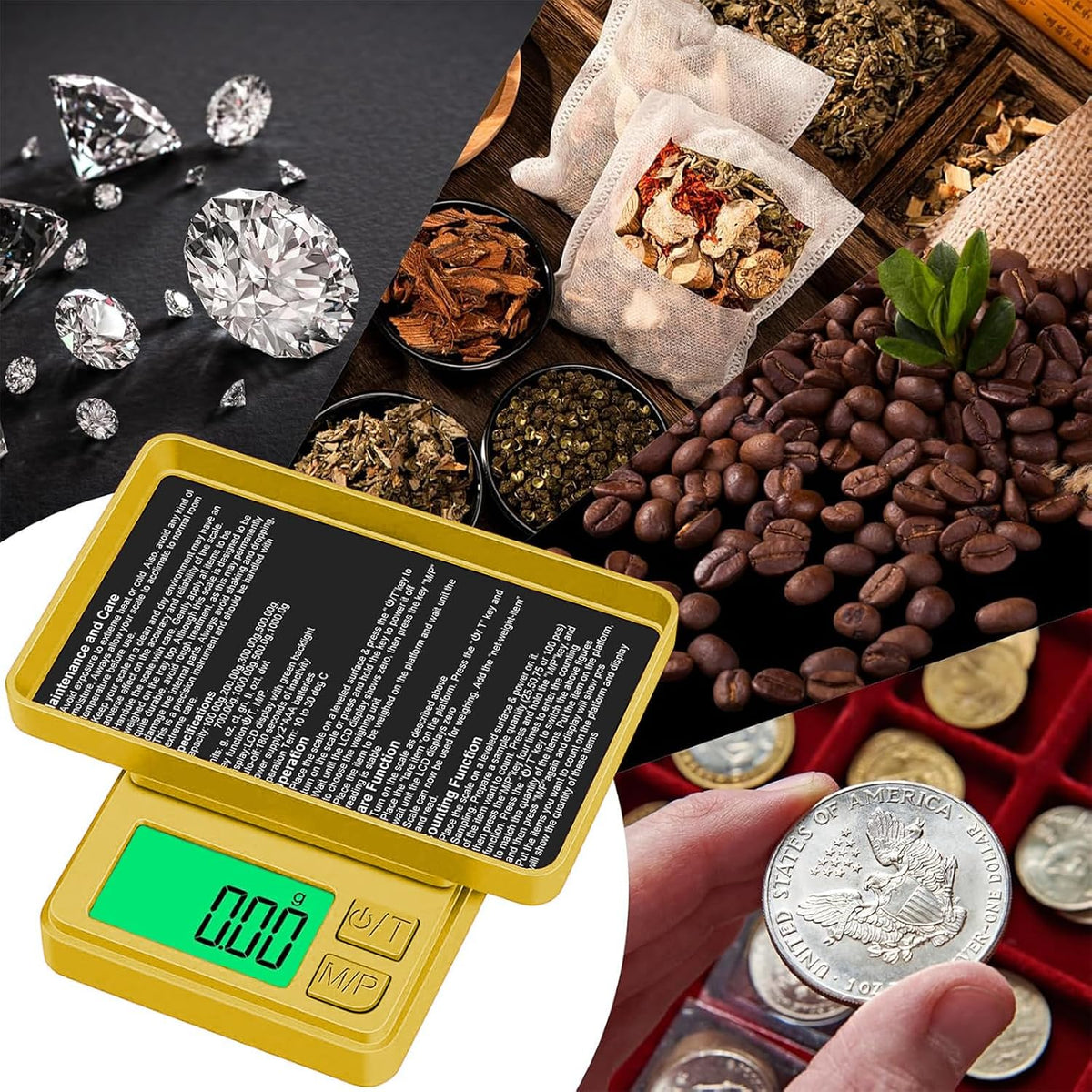 Digital Pocket Scale 1000g x 0.01g, Portable Precision Gram Scale