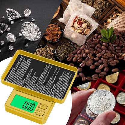 Digital Pocket Scale 1000g x 0.01g, Portable Precision Gram Scale