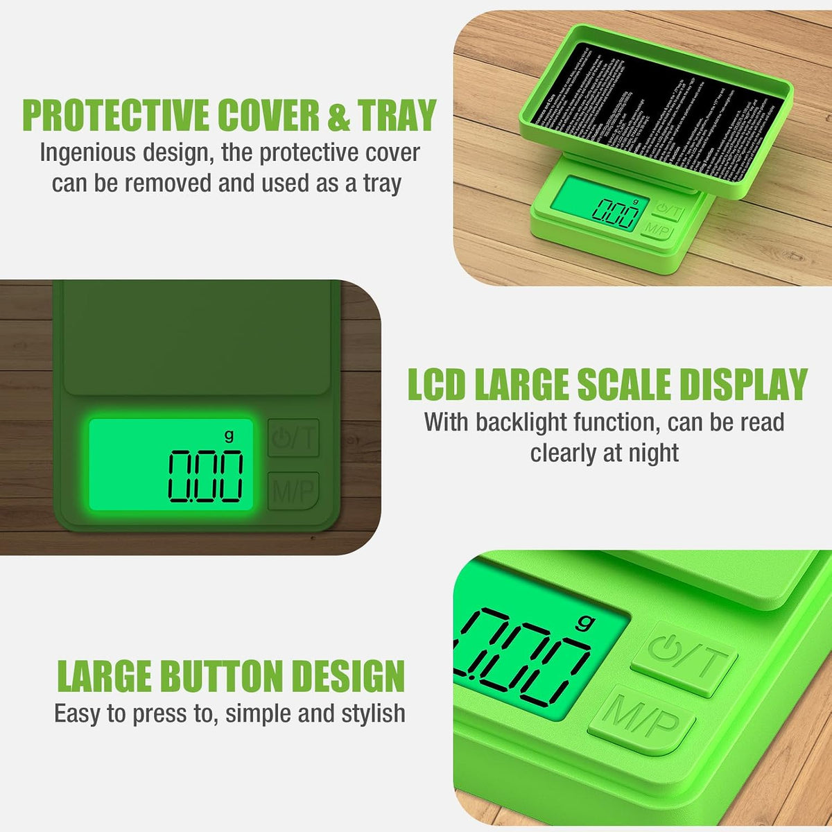 Digital Pocket Scale 1000g x 0.01g, Portable Precision Gram Scale
