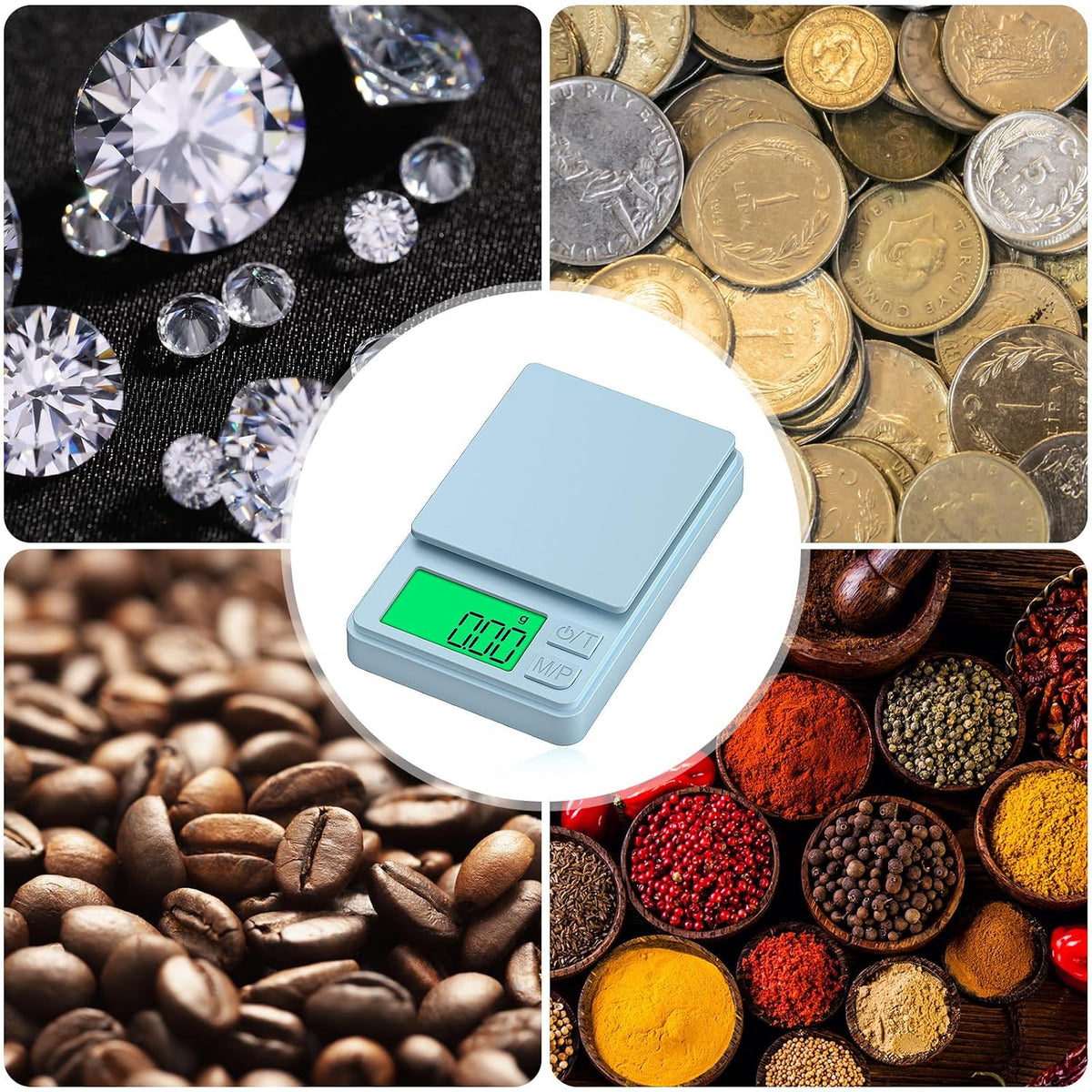 Digital Pocket Scale 1000g x 0.01g, Portable Precision Gram Scale