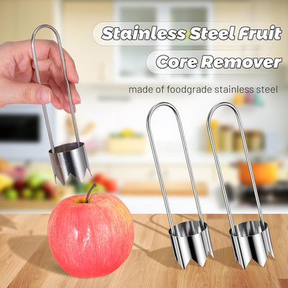 Apple Corer, Stainless Steel Apple Core Remover Tool, Pineapple Corers And Slicer Bell Pepper Corers, Kitchen Gadgets Pepper Seed Corer Remover for Vegetable Fruit(2Pcs)