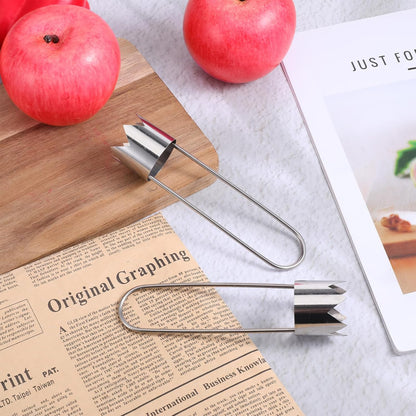 Apple Corer, Stainless Steel Apple Core Remover Tool, Pineapple Corers And Slicer Bell Pepper Corers, Kitchen Gadgets Pepper Seed Corer Remover for Vegetable Fruit(2Pcs)