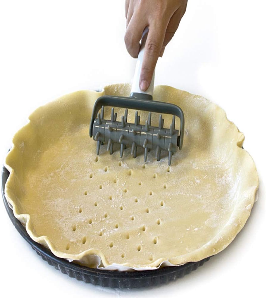 Pizza Pie Dough Roller Docker,Dough Blistering Killer,Pastry Pie Needle Wheels Cutter,Pizza Hole Puncher(180x118mm)