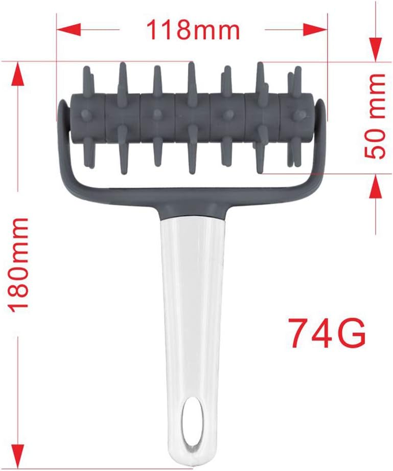 Pizza Pie Dough Roller Docker,Dough Blistering Killer,Pastry Pie Needle Wheels Cutter,Pizza Hole Puncher(180x118mm)