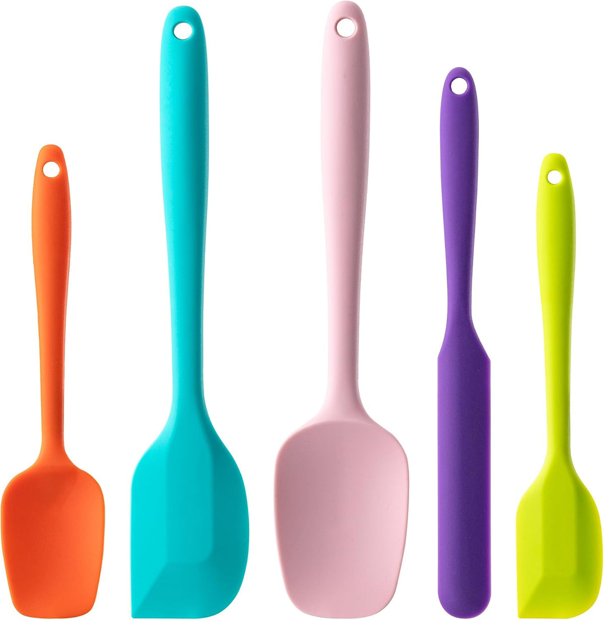 Silicone Spatula Set,5 Piece Food Grade Rubber Spatulas,Multicolor