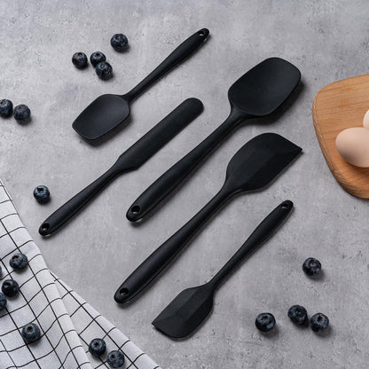 Silicone Spatula Set,5 Piece Food Grade Rubber Spatulas,Multicolor