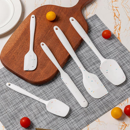 Silicone Spatula Set,5 Piece Food Grade Rubber Spatulas,Multicolor