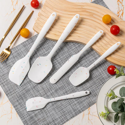 Silicone Spatula Set,5 Piece Food Grade Rubber Spatulas,Multicolor