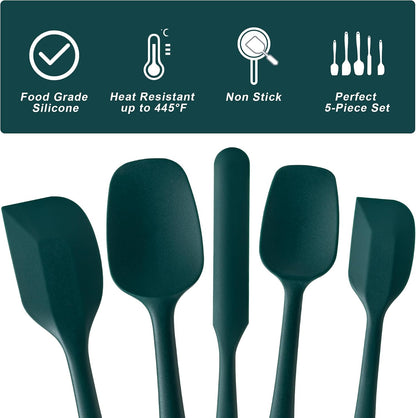 Silicone Spatula Set,5 Piece Food Grade Rubber Spatulas,Multicolor
