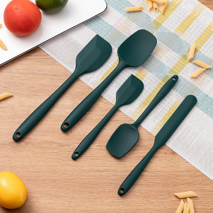 Silicone Spatula Set,5 Piece Food Grade Rubber Spatulas,Multicolor