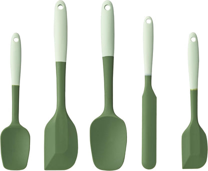 Silicone Spatula Set,5 Piece Food Grade Rubber Spatulas,Multicolor
