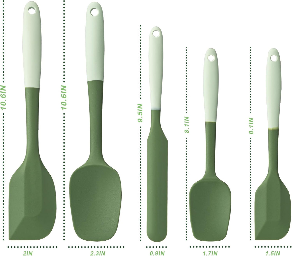 Silicone Spatula Set,5 Piece Food Grade Rubber Spatulas,Multicolor
