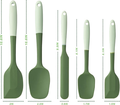 Silicone Spatula Set,5 Piece Food Grade Rubber Spatulas,Multicolor