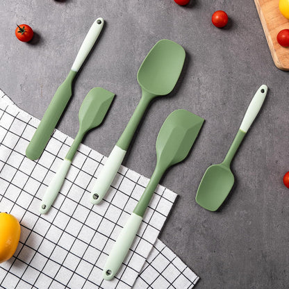 Silicone Spatula Set,5 Piece Food Grade Rubber Spatulas,Multicolor