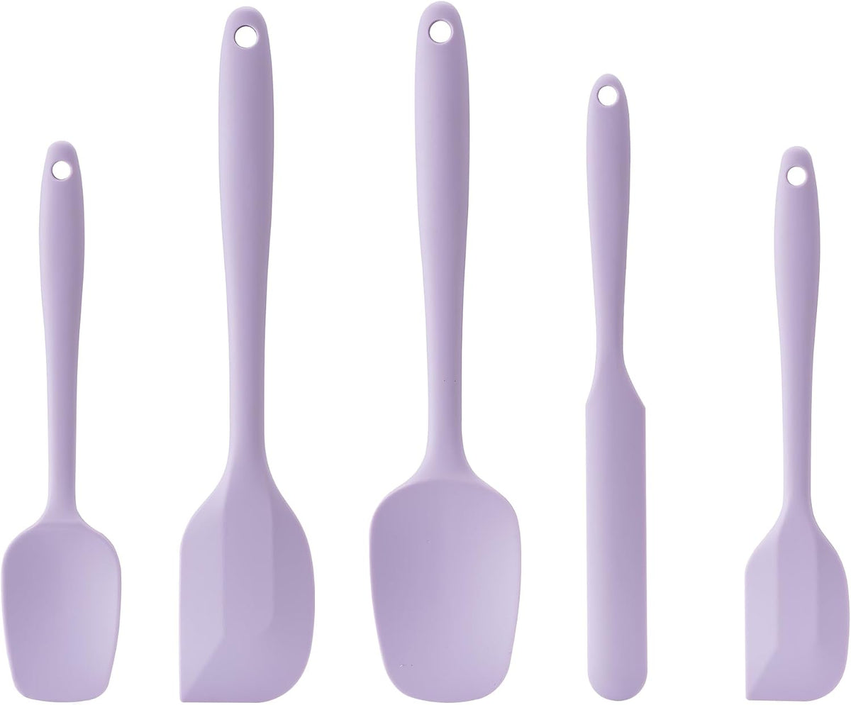 Silicone Spatula Set,5 Piece Food Grade Rubber Spatulas,Multicolor