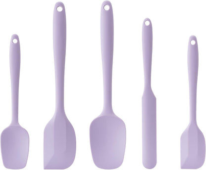 Silicone Spatula Set,5 Piece Food Grade Rubber Spatulas,Multicolor