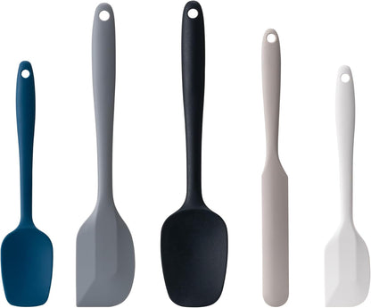 Silicone Spatula Set,5 Piece Food Grade Rubber Spatulas,Multicolor