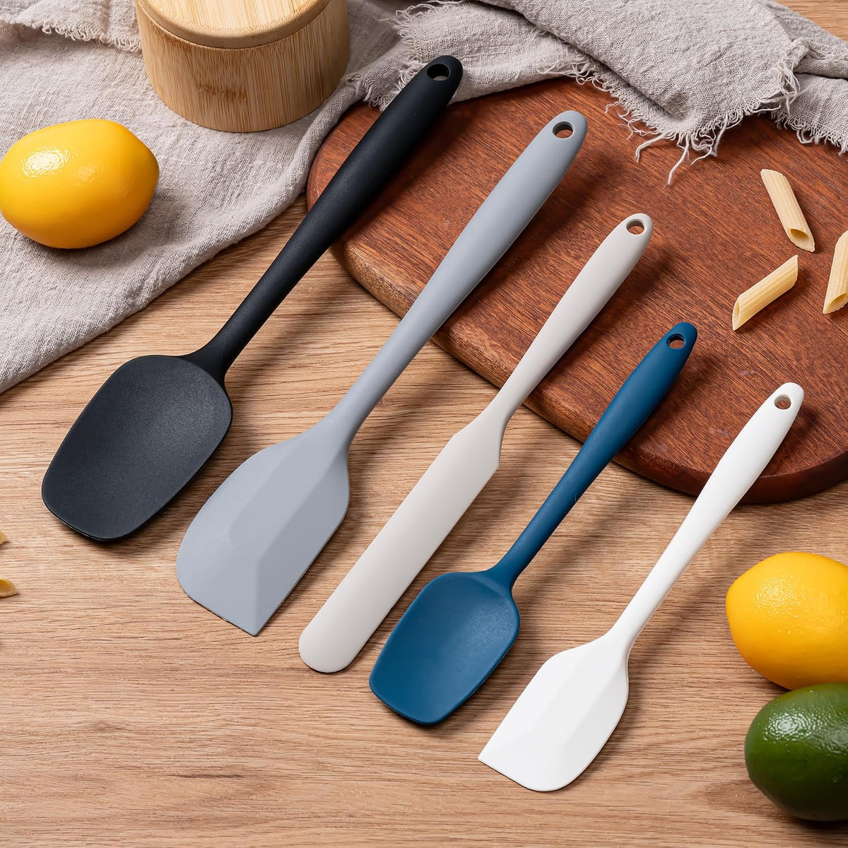 Silicone Spatula Set,5 Piece Food Grade Rubber Spatulas,Multicolor