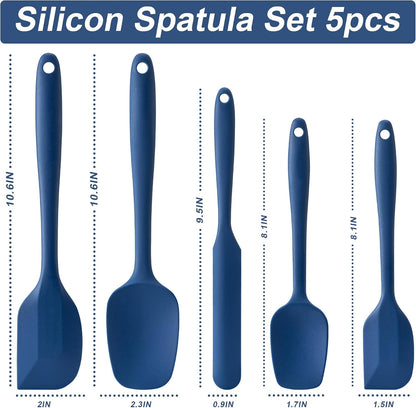 Silicone Spatula Set,5 Piece Food Grade Rubber Spatulas,Multicolor