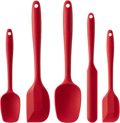 Silicone Spatula Set,5 Piece Food Grade Rubber Spatulas,Multicolor
