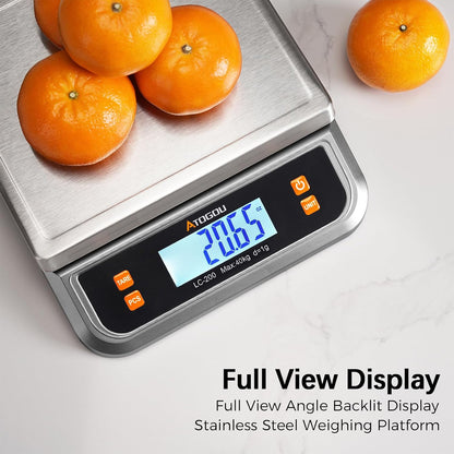 88lb Food Scale, Commercial Kitchen Scale Plug-in Usable