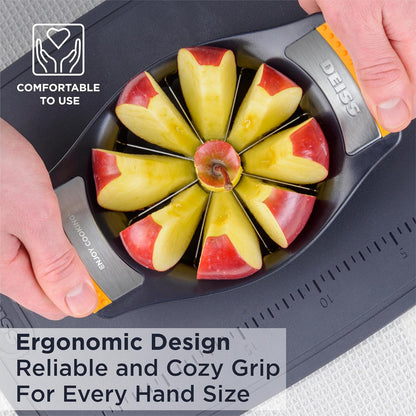 Deiss LUX 4.25 Inch Apple Slicer and Corer with Cutting Base, Stainless Steel 8-Slice Apple Cutter, Dishwasher Safe Apple Cutter Slicer, Large Apple Slicer - Perfect for Apple Slices & Sliced Apples