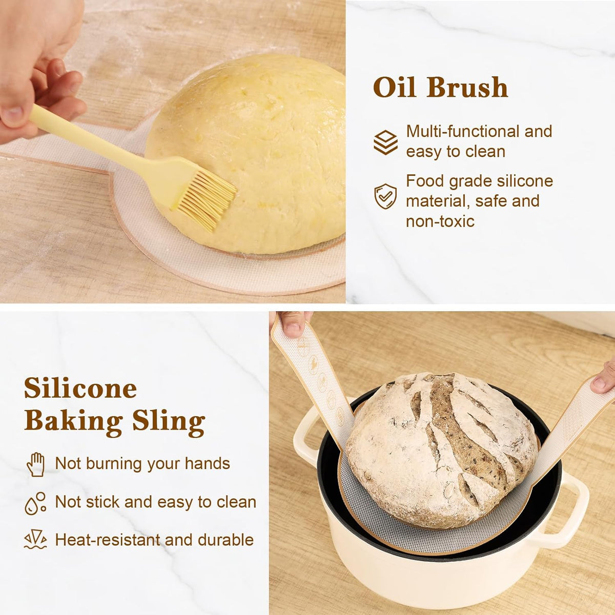 Sourdough Starter Kit with Banneton Bread Proofing Basket Set, 9" Round & 10" Oval Proofing Basket, Sourdough Bread Baking Supplies with Starter Jar, Bread Lame, Dough Whisk and Baking Tools