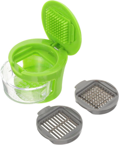 Garlic Press Chopper Stainless Steel Garlic Clove Crusher Hand Press Slicer for Easy Peeling and Mincing Compact Kitchen Utensil with Portable 2.95 X 2.95 X 2.55 in Design