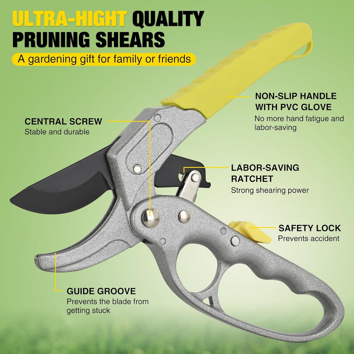 Pruning Shears Garden Shears 7.8" Professional Garden Scissors Sharp 65 Manganese Steel Blade Heavy Duty Clippers Hand Pruners for Cutting Fresh Flowers Branch Plant Trimming Gardening Tools