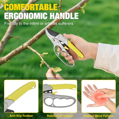 Pruning Shears Garden Shears 7.8" Professional Garden Scissors Sharp 65 Manganese Steel Blade Heavy Duty Clippers Hand Pruners for Cutting Fresh Flowers Branch Plant Trimming Gardening Tools