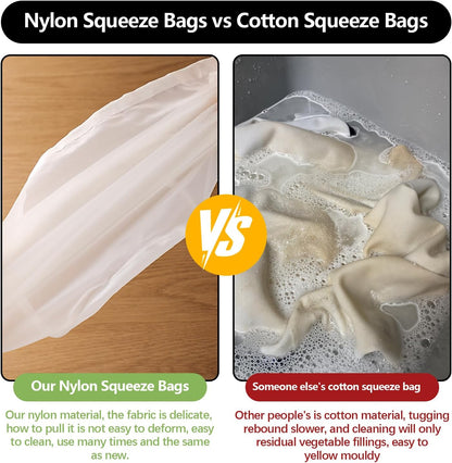 Cheese Cloth Bag For Straining, Nut Milk Bag - Reusable Straining Bags For Nut Milk, Soy Milk, Dumpling Fillings, And More (3, S) (3, L)
