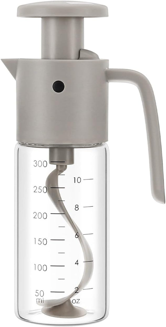 Salad Dressing Mixer Shaker 10oz | Salad Dressing Cruet Gray Color Glass Bottle