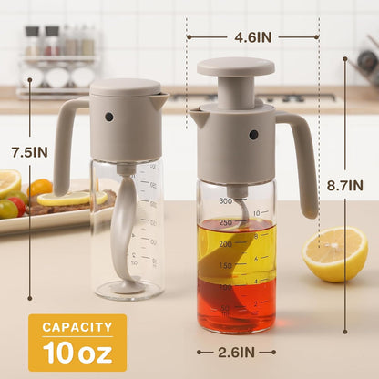 Salad Dressing Mixer Shaker 10oz | Salad Dressing Cruet Gray Color Glass Bottle