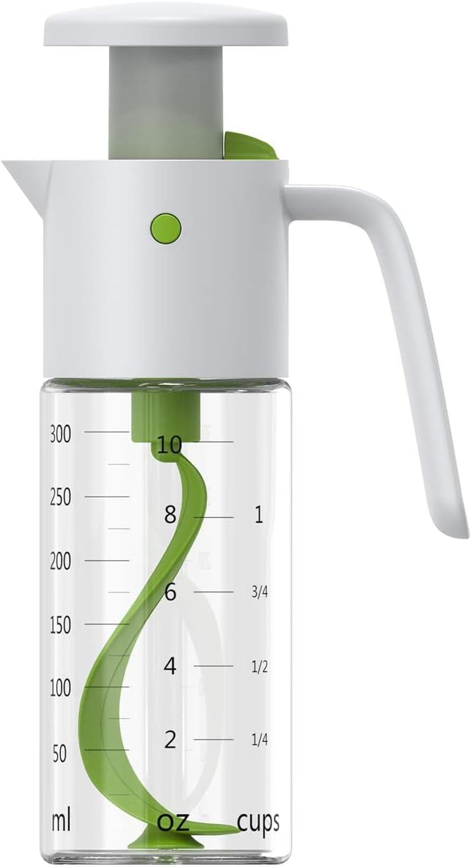 Salad Dressing Mixer Shaker 10oz | Salad Dressing Cruet Gray Color Glass Bottle