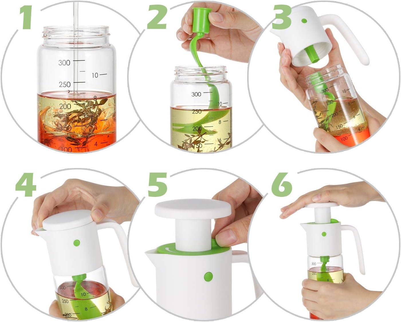 Salad Dressing Mixer Shaker 10oz | Salad Dressing Cruet Gray Color Glass Bottle