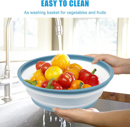 Microwave Splatter Cover Vented for Food,Collapsible Splatter Guard & Colander Kitchen Gadget for Fruit Vegetables,Microwave Lid with Handle Tray,Dishwasher-Safe BPA-Free Silicone & Plastic