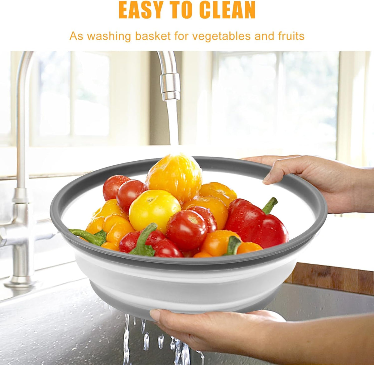 Microwave Splatter Cover Vented for Food,Collapsible Splatter Guard & Colander Kitchen Gadget for Fruit Vegetables,Microwave Lid with Handle Tray,Dishwasher-Safe BPA-Free Silicone & Plastic