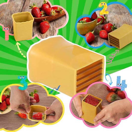 2PCS Fruit Slicer Cup Strawberry Slicer, Cup Slicer Strawberries Cutter Cup, Speed Cutter for Banana Grape Egg Kitchen Portable Slicing Tool