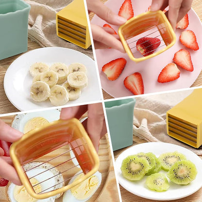 2PCS Fruit Slicer Cup Strawberry Slicer, Cup Slicer Strawberries Cutter Cup, Speed Cutter for Banana Grape Egg Kitchen Portable Slicing Tool