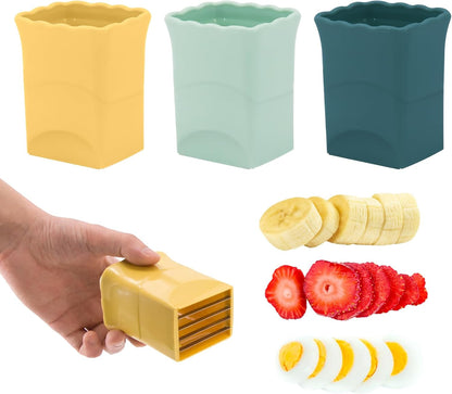 2PCS Fruit Slicer Cup Strawberry Slicer, Cup Slicer Strawberries Cutter Cup, Speed Cutter for Banana Grape Egg Kitchen Portable Slicing Tool