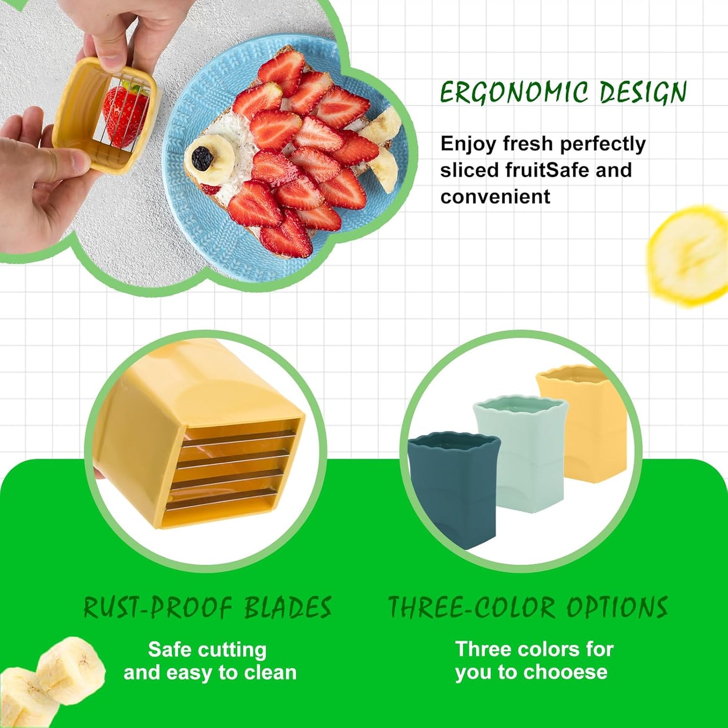 2PCS Fruit Slicer Cup Strawberry Slicer, Cup Slicer Strawberries Cutter Cup, Speed Cutter for Banana Grape Egg Kitchen Portable Slicing Tool