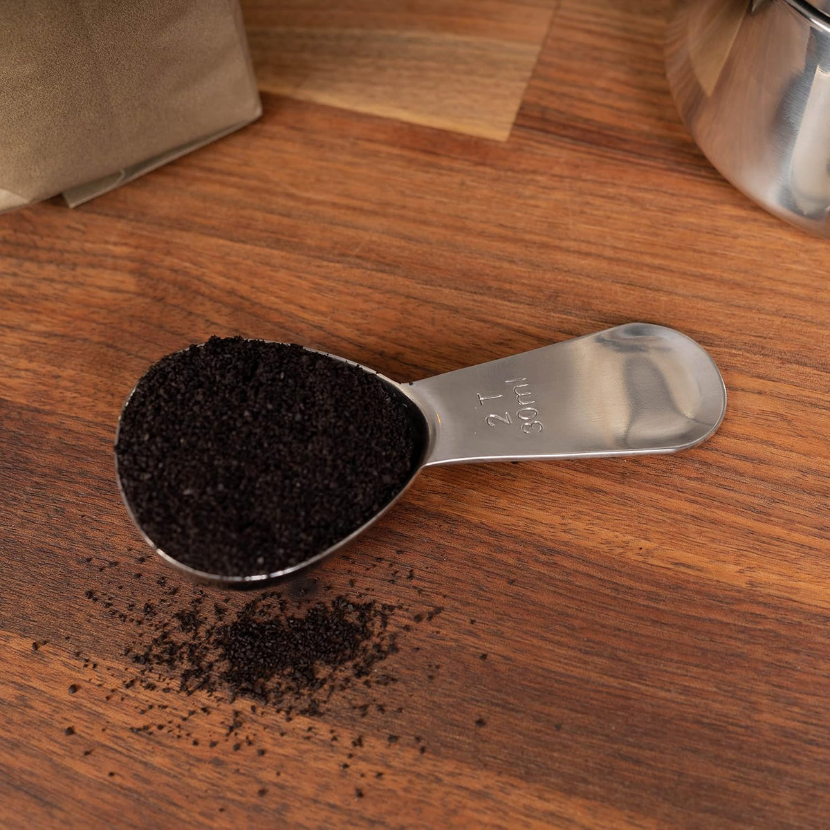 Stainless Steel Coffee Scoop, 2 Tablespoon Scoop Great for Ground Coffee and Tea