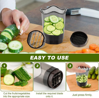 Fruit Slicer Cup, 2-in-1 Strawberry Slicer and Dicer with Lid