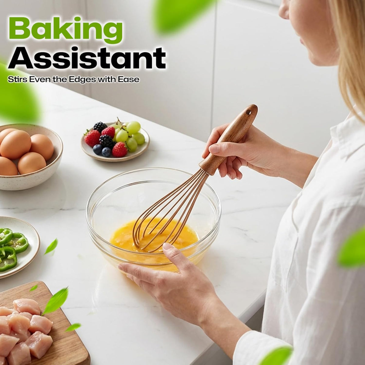 Basting Brush for Cooking, Silicone Oil Brush with Wooden Handle, Heat Resistant Pastry Brushes with 12 Color Silicone Brush Head