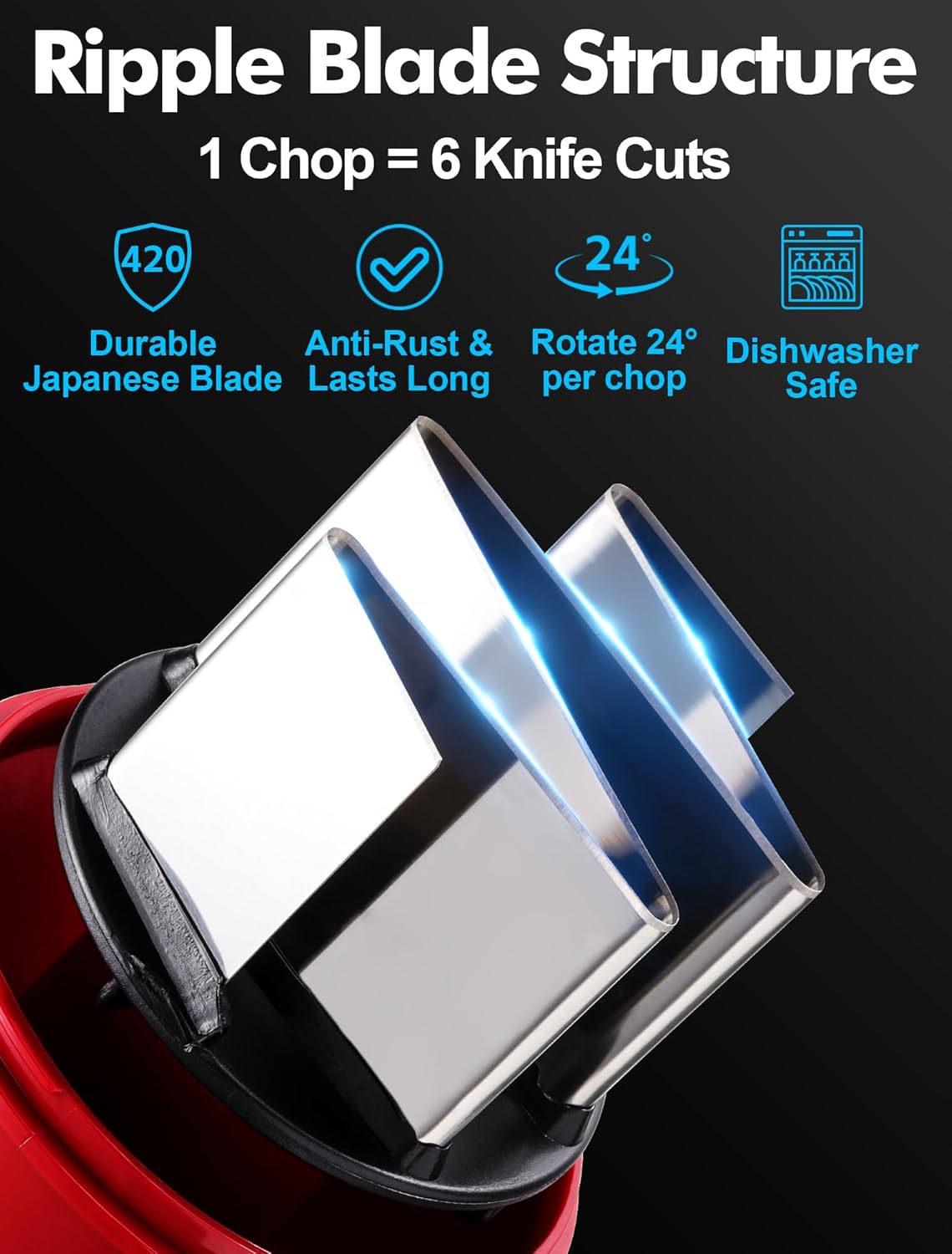 Food Chopper, Manual Slap Vegetable Chopper Onion Dicer, Garlic Mincer | Hand Chopper for Onion Nut Pepper Celery Tomato, Easy & Safe Chopping, No BPA, Durable Stainless Steel Blade, Dishwasher Safe