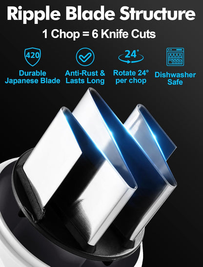 Food Chopper, Manual Slap Vegetable Chopper Onion Dicer, Garlic Mincer | Hand Chopper for Onion Nut Pepper Celery Tomato, Easy & Safe Chopping, No BPA, Durable Stainless Steel Blade, Dishwasher Safe