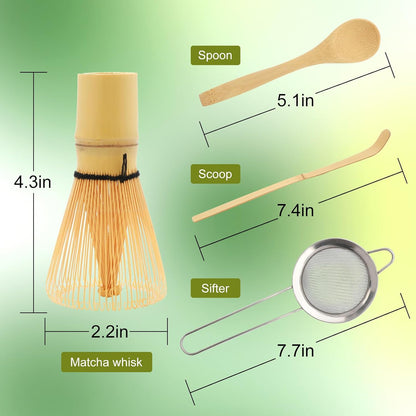 Matcha Whisk Set,Matcha Whisk,Matcha Set,Bamboo Whisk,Matcha Kit,Chasen Matcha Stirrer,Made from 100% Natural Bamboo,Durable and perfect for making matcha tea