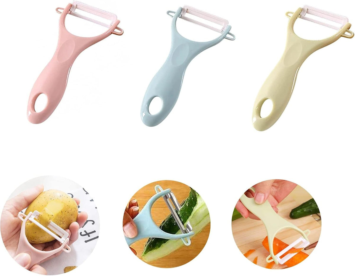 Potato Peelers 3 Pack, Fruit Peelers Potato Peeler, Cucumber, Apple Peelers for kitchen Original Vegetable Peeler-Set of 3 (Stainless Steel)