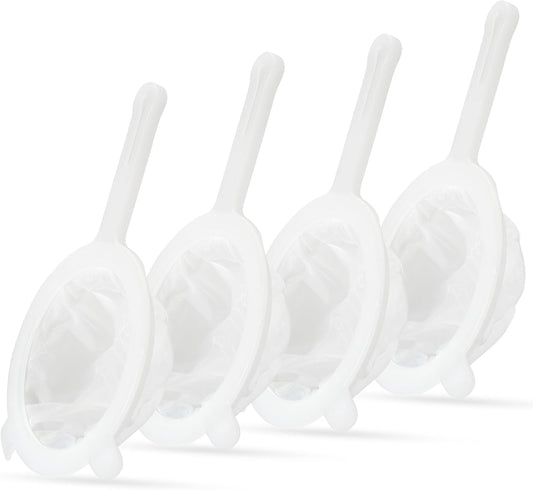 Premium Multi-Mesh Strainer Set, 4 Pack - 100/200/300/400 Mesh, Nylon & Plastic Fine Mesh Sieve for Tea, Coffe, Nut Milk, Juice, Broth, Smoothies, Reusable & Easy to Clean, Durable,Dishwarer Safe